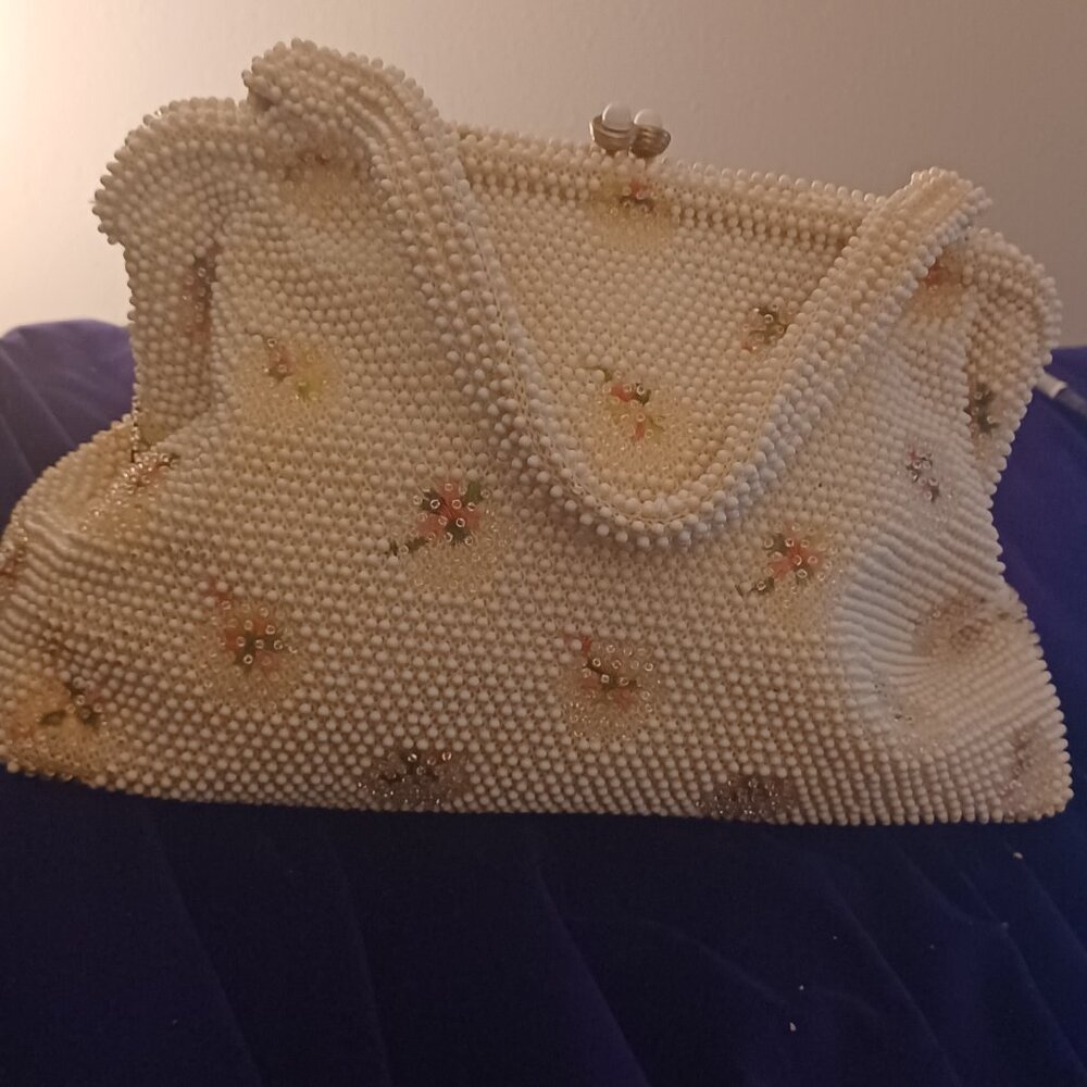 Vintage corded beaded purse